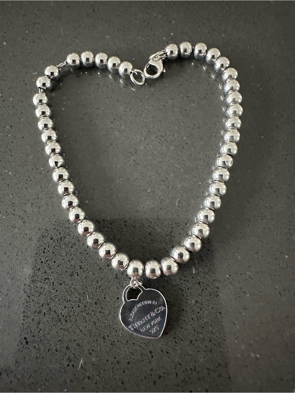 Tiffany Heart Tag Bead Bracelet - Picture 2 of 5